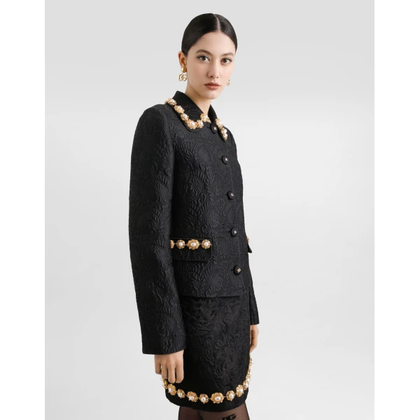 Dolce & Gabbana peony-motif brocade jacket, view 4