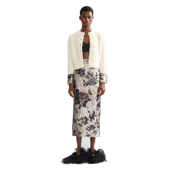 Erdem Boucle Alpaca Cardigan, view 3
