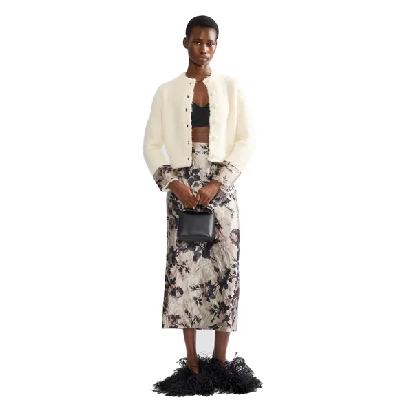 Erdem Boucle Alpaca Cardigan, view 6
