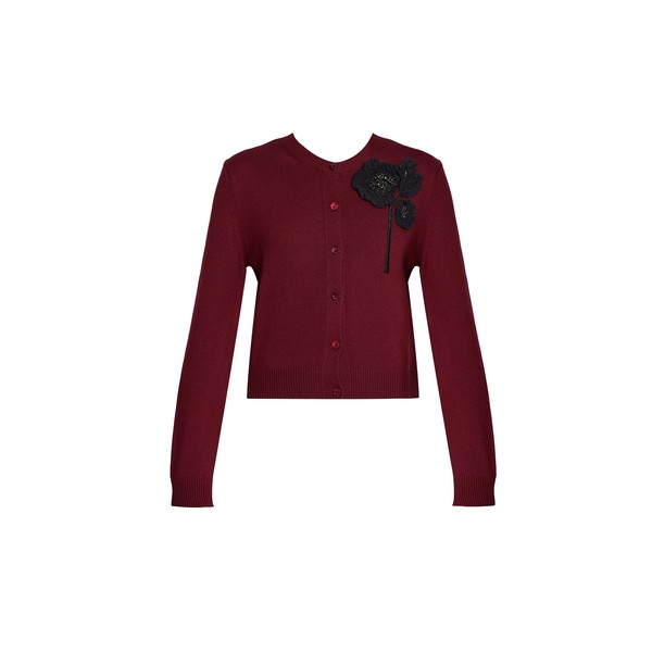 Erdem Embellished Merino Wool Cardigan