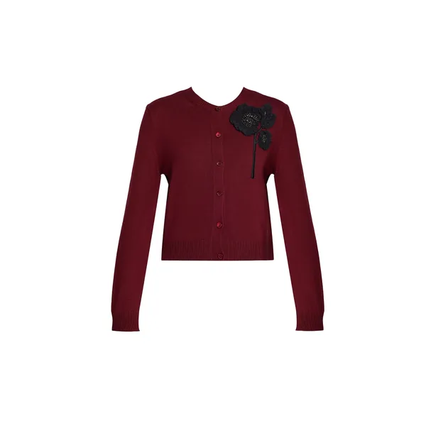 Erdem Embellished Merino Wool Cardigan