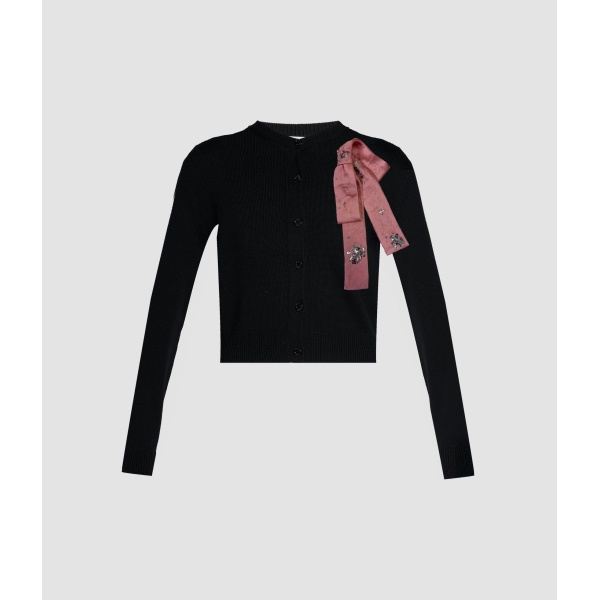 Erdem Embellished Merino Wool Cardigan