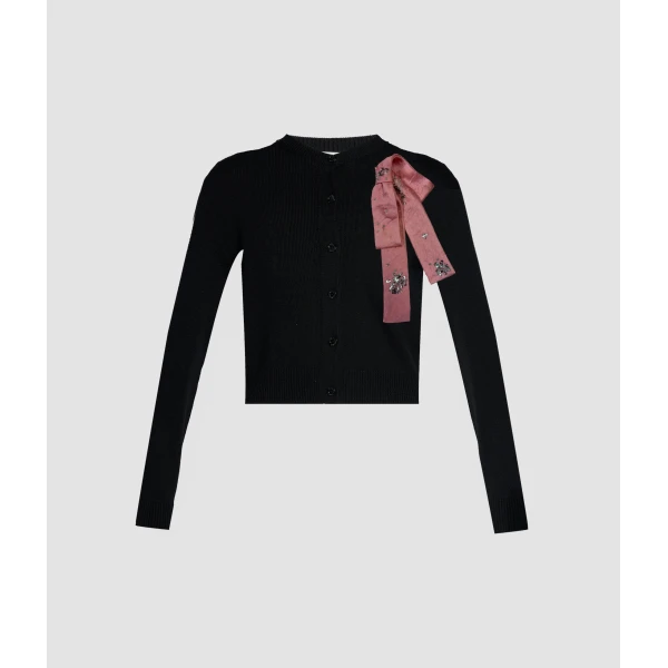 Erdem Embellished Merino Wool Cardigan