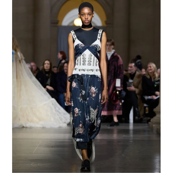 Erdem Embroidered Cady Sleeveless Midi Dress, view 3