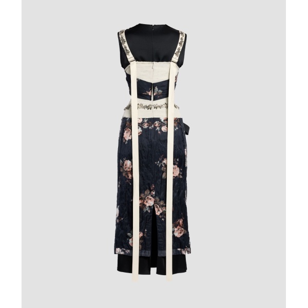 Erdem Embroidered Cady Sleeveless Midi Dress
