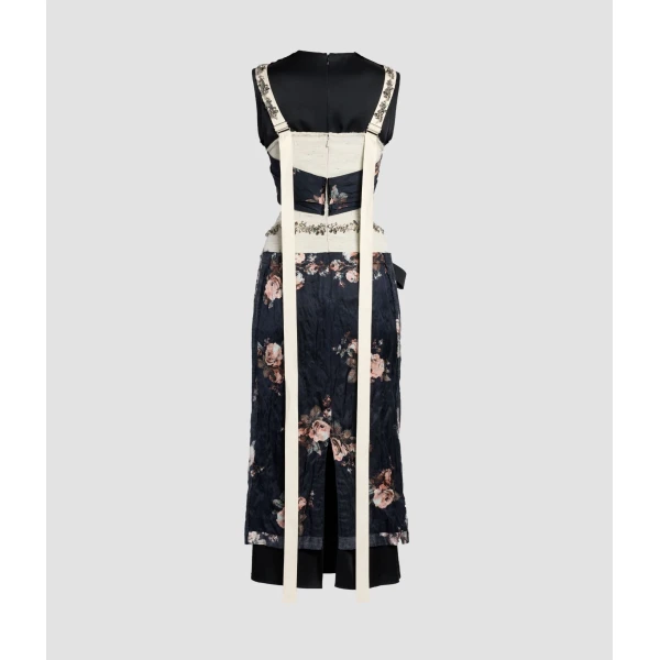 Erdem Embroidered Cady Sleeveless Midi Dress
