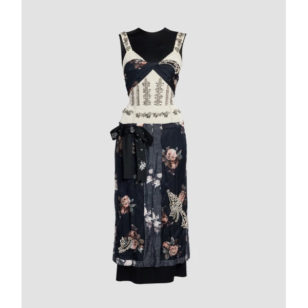 Erdem Embroidered Cady Sleeveless Midi Dress, view 4