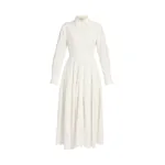 Erdem Embroidered Cotton Long Sleeve Shirt Dress