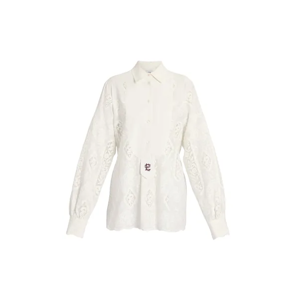 Erdem Embroidered Cotton Long Sleeve Shirt