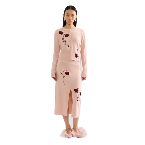 Erdem Embroidered Fitted Cardigan, view 6