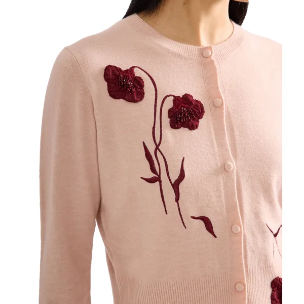 Erdem Embroidered Fitted Cardigan, view 7