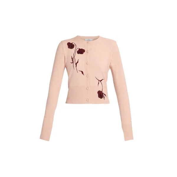 Erdem Embroidered Fitted Cardigan