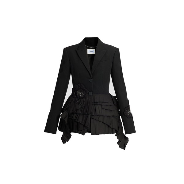 Erdem Embroidered Grain De Poudre Fitted Blazer