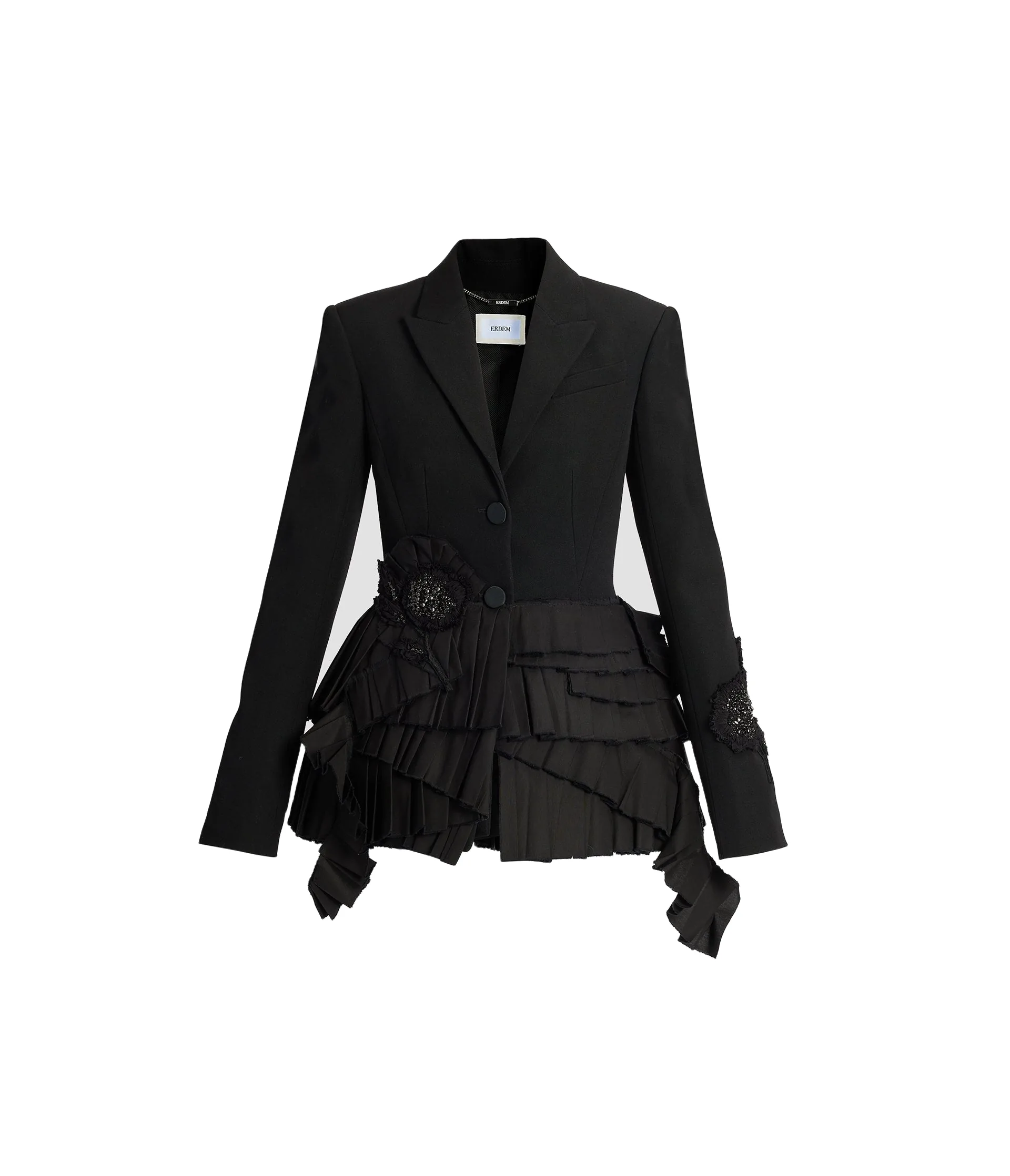 Embroidered Grain De Poudre Fitted Blazer