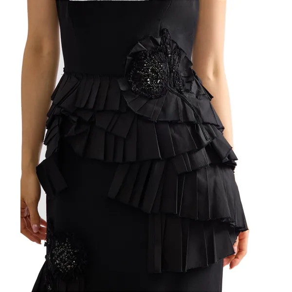 Erdem Embroidered Grain De Poudre Midi Pencil Dress, view 7