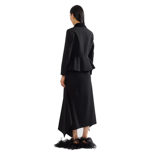 Erdem Embroidered Grain De Poudre Peplum Jacket, view 3