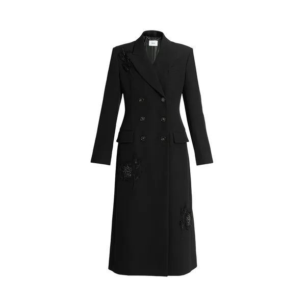 Embroidered Grain De Poudre Tailored Coat