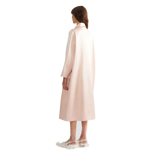 Erdem Embroidered Heavy Satin Coat, view 3