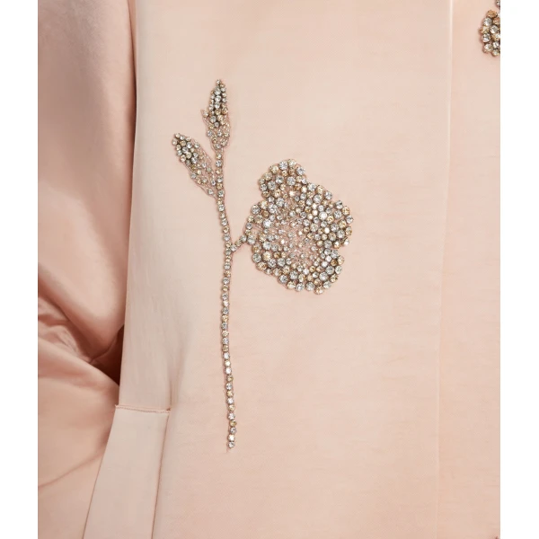 Erdem Embroidered Heavy Satin Coat, view 5