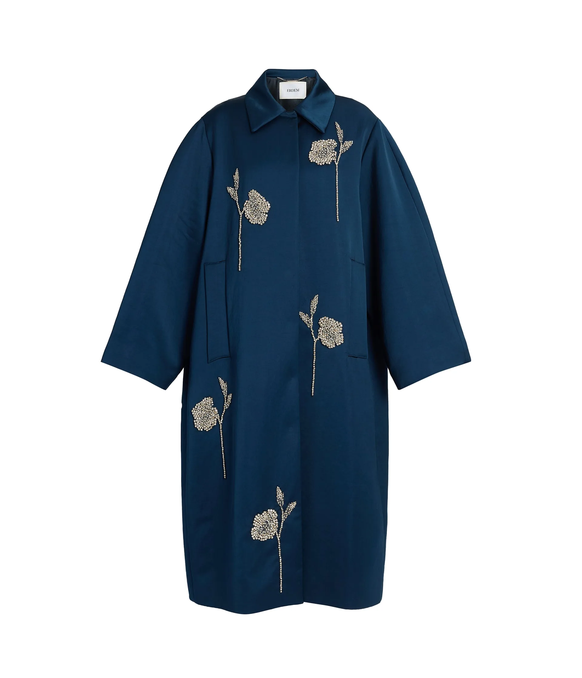 Embroidered Heavy Satin Coat