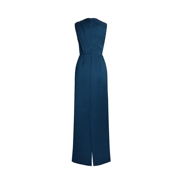Erdem Embroidered Heavy Satin Sleeveless Pencil Gown, view 2
