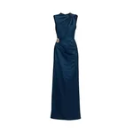 Erdem Embroidered Heavy Satin Sleeveless Pencil Gown