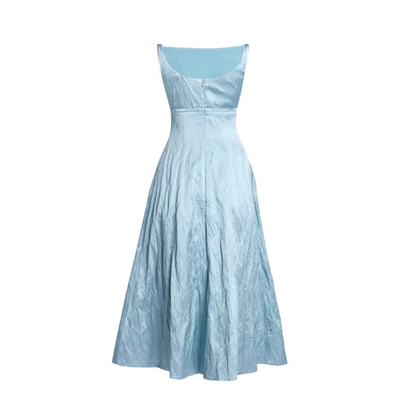 Erdem Embroidered Textured Satin Sleeveless Midi Dress, view 2