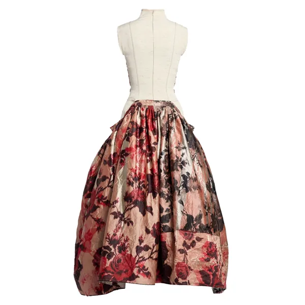 Erdem Embroidered Textured Satin Strapless Midi Dress, view 4