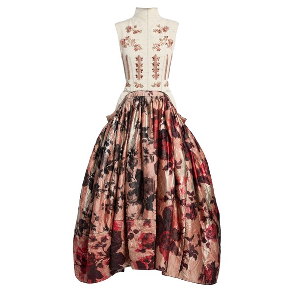 Erdem Embroidered Textured Satin Strapless Midi Dress