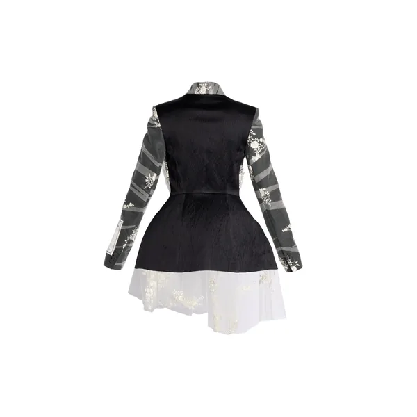 Erdem Embroidered Tulle Single Breasted Fitted Blazer, view 4