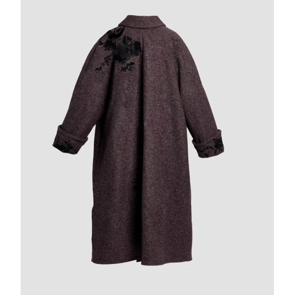 Erdem Embroidered Wool Coat, view 4