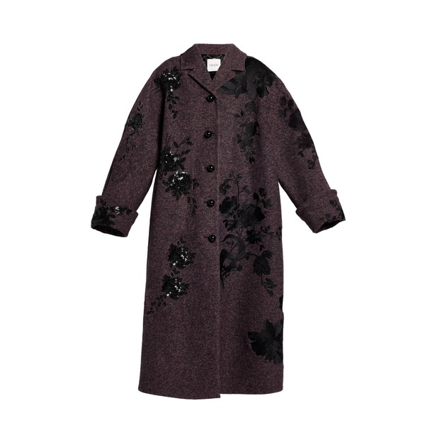 Erdem Embroidered Wool Coat
