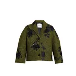 Erdem Embroidered Wool Cropped Jacket