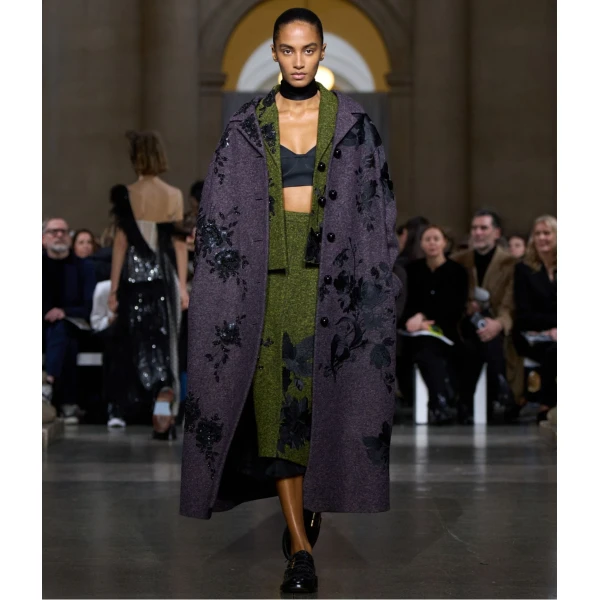 Erdem Embroidered Wool Cropped Jacket, view 2