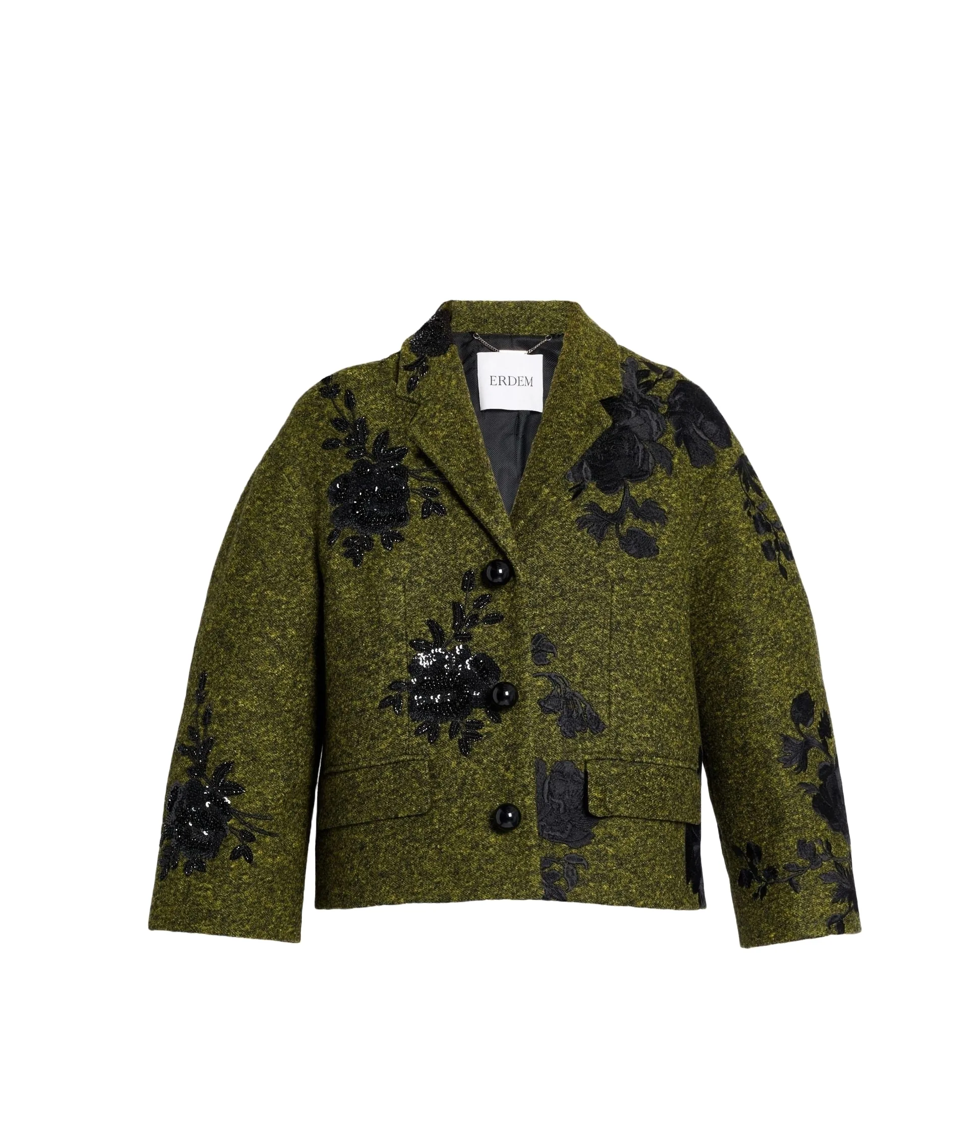 Embroidered Wool Cropped Jacket