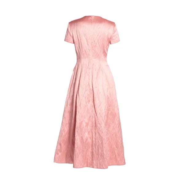 Erdem Emroidered Textured Satin Short Sleeve Midi Dress, view 2