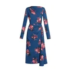 Erdem Floral Cady Long Sleeve Draped Midi Dress