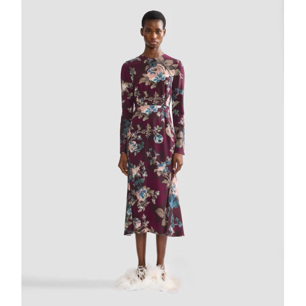 Erdem Floral Cady Long Sleeve Midi Dress, view 2
