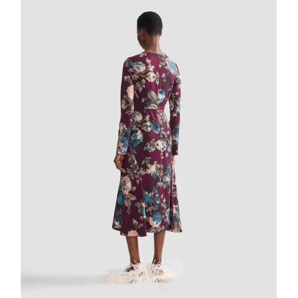Erdem Floral Cady Long Sleeve Midi Dress, view 4