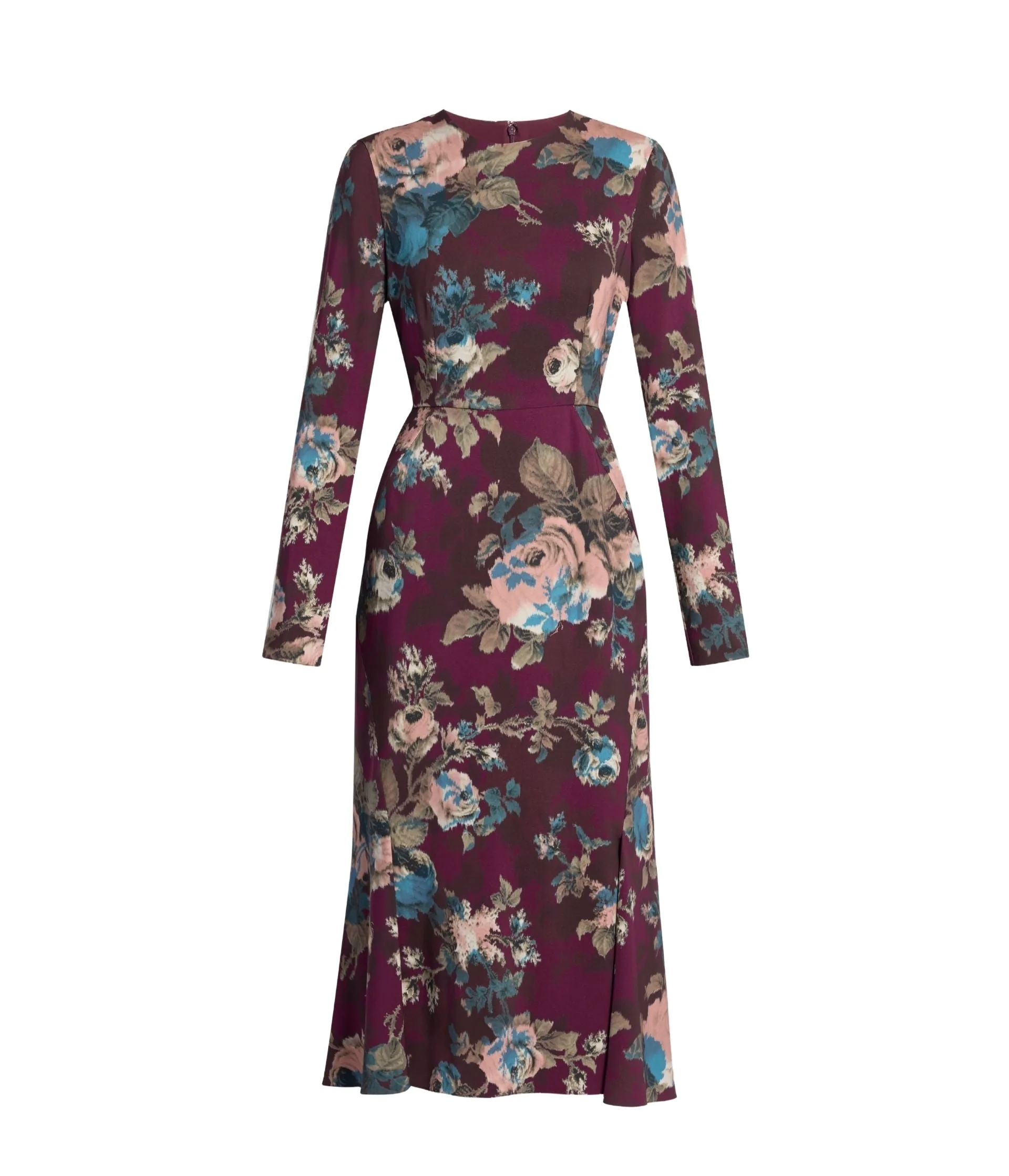 Floral Cady Long Sleeve Midi Dress