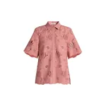 Erdem Floral Cotton Cutwork Short Sleeve Shirt