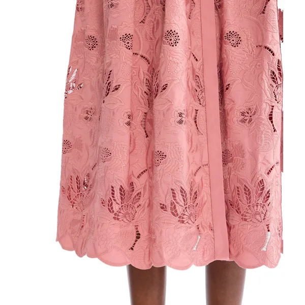 Erdem Floral Cotton Cutwork Sleeveless Midi Dress, view 7