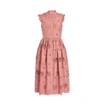 Erdem Floral Cotton Cutwork Sleeveless Midi Dress