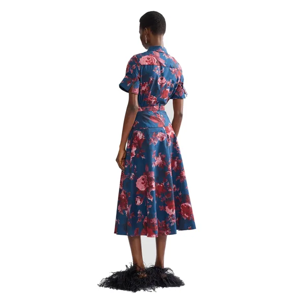 Erdem Floral Cotton Poplin A-Line Midi Skirt, view 3