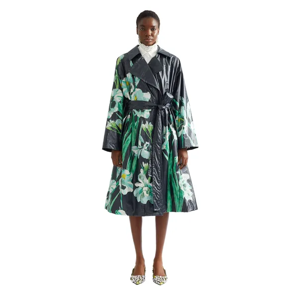 Erdem Floral Cotton Trench Coat, view 4