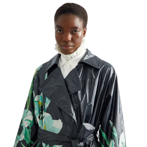 Erdem Floral Cotton Trench Coat, view 5