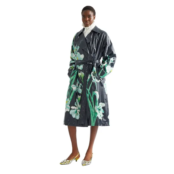 Erdem Floral Cotton Trench Coat, view 6