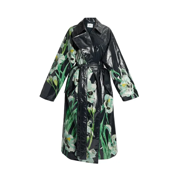 Floral Cotton Trench Coat