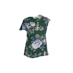 Erdem Floral Crepe Short Sleeve Draped Top