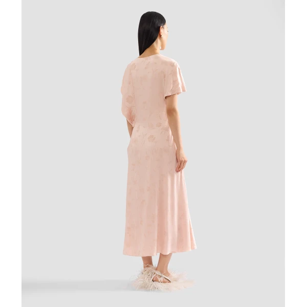 Erdem Floral Creponne Jacquard Short Sleeve Midi Dress, view 2